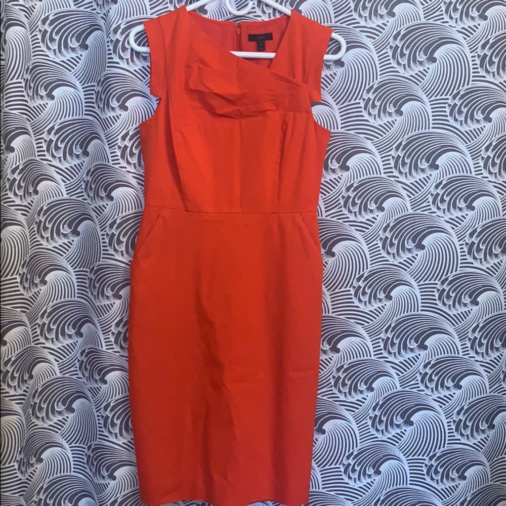 J. Crew size 4 resume dress - vibrant orange